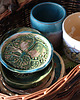 mydelniczki Mydelniczka, akcesoria do łazienki, ceramiczna, wzory, zielona 4