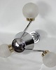 lampy wiszące Lampa wisząca Bauhaus vintage, lata 70., szkło i niklowana stal, 3x E27 3