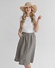 spódnice midi Lniana Spódnica LILY TRUE GRAY 6