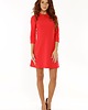 sukienki mini damskie Elegancka sukienka z kołnierzykiem czerwona 1