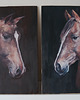 obrazy 2 obrazy - Konie - olej na desce 8