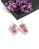 kolczyki soutache Różowo-kremowe kolczyki sutasz - kolekcja Flora 3