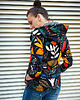 bluza z kapturem damska African Batic bluza oversize patchwork z kapturem 3