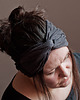 opaski do włosów Opaska lniana, turban, mini-szalik, wstęga do włosów - antracytowa 170 cm 1