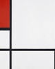poduszki z grafiką Poduszka - Piet Mondrian - Czerwono-biała kompozycja 3