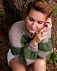 swetry damskie Sweter w paski, zielony sweter, sweter z alpaki 7