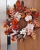 wianki Wianek jesienny z dynią i sztucznymi kwiatami, dekoracja drzwi 1