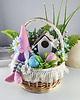 ozdoby wielkanocne Wielkanocny stroik gnom w koszyku 1