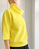 bluza bez kaptura damska Bluza golf rękaw do łokcia żółta 1