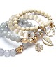 bransoletki z kamieni naturalnych Beige and grey /30-03-23/ set 2