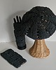 czapki damskie Beret jesienny z antenką szary 3