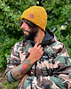 czapki damskie Męska bawełniana czapka beanie logo ekoskórka Miodowa musztarda 1