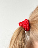 gumki do włosów Jedwabna scrunchie gumka frotka wąska micro czerwona 1