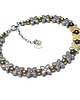 bransoletki z kamieni naturalnych Graphite - gold /flower/ - bransoletka 3