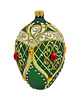 bombki Bombka choinkowa szklana ręcznie malowana: jajo Faberge z rubinem: zielone 1