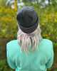czapki damskie Bawełniana czapka beanie logo ekoskórka Ciemny szary 4