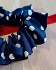 gumki do włosów Scrunchie gumka do włosów jedwabna Dottie navy granatowa groszki kropki S,M,L 2