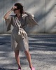 bluzki kimonowe damskie Lniane kimono maxi 100% LEN 1
