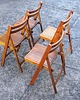 krzesła Komplet 4 składanych krzeseł drewnianych vintage, lata 70. 5
