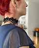 chokery Choker koronkowy czarny z perłami 1