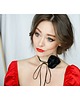 chokery Czarny choker z jedwabiu 1