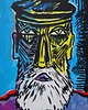 obrazy Kolorowy obraz  kubiczna twarz listonosz picasso style 3