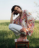 bluzki kimonowe damskie Kimono Flower Ecru SHORT 5