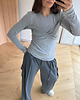 bluzki z długim rękawem damskie Jedwabisty longsleeve Catch me soft light grey 2