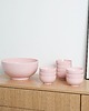 miski i misy Komplet różowych misek ceramicznych, francuski design, lata 80, Francja 6