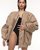 kurtki damskie Kurtka typu bomber oversize mocca 3