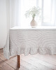 obrusy i serwetki Lniany obrus z falbanką  heavy linen GRAY STRIPES 6