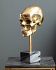 figurki i rzeźby Dekoracja rzeźba Czaszka Skull złota marmur 35cm 1