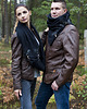 szale damskie Szal wełniany ze skórą, Komin Unisex - Czarny 7