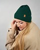 czapki damskie Modna ciepła czapka damska butelkowa zieleń zimowa wywijana 1