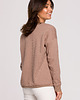 bluza bez kaptura damska Bluza z wycięciem w dekolcie-cappuccino(B225) 3