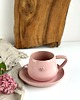 filiżanki Filiżanka ze spodkiem beczułka ręcznie robiona 250 ml - Różowa z sercem 1