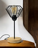 lampy stołowe Lampka Nocna Stołowa Drewniana Metalowy Klosz E27 Tokio 2