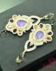 kolczyki soutache kremowo fioletowe kolczyki sutasz 3
