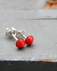 kolczyki wire wrapping 4 mm ciemnokoralowe stożki 2