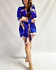 bluza bez kaptura damska Aksamitna BLUZA/ KIMONO domowe, autorski print  CHMURY niebieskie 7