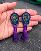kolczyki soutache Kolczyki sutasz fioletowo zielone z chwostem Nella 1