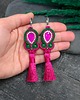 kolczyki soutache Kolczyki sutasz z chwostami zielono różowe długie kolorowe Jolly 1