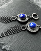 kolczyki srebrne Srebrne kolczyki tribal z naturalnym kamieniem, lapis lazuli 1