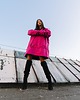 kurtki damskie Kurtka wiatrówka anorak wersja longline fuksja 6