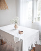 obrusy i serwetki Lniany obrus z falbanką  heavy linen GRAY STRIPES 1