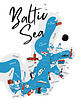 plakaty Baltic Sea Morze Bałtyckie Mapa plakat 50x70 cm 2