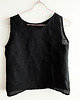 topy damskie Top lniany 100%, czarny 2