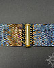 bransoletki ze szkła Blue Ombre, wyplatana bransoleta, beading 7