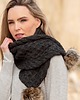 czapki damskie Zestaw CZAPKA  + SZALIK Z pomponami 100% wełna Merino - UNISEX 3