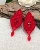 kolczyki soutache Verra kolczyki sutasz czerwone lekkie wieczorowe z kryształkami 2
